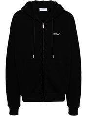 WINDY ARROW ZIP SKATE HOODIE BLACK - WHI