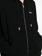 WINDY ARROW ZIP SKATE HOODIE BLACK - WHI