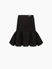 WOOL PEPLUM MIDI SKIRT