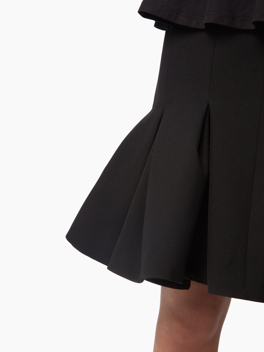 WOOL PEPLUM MIDI SKIRT