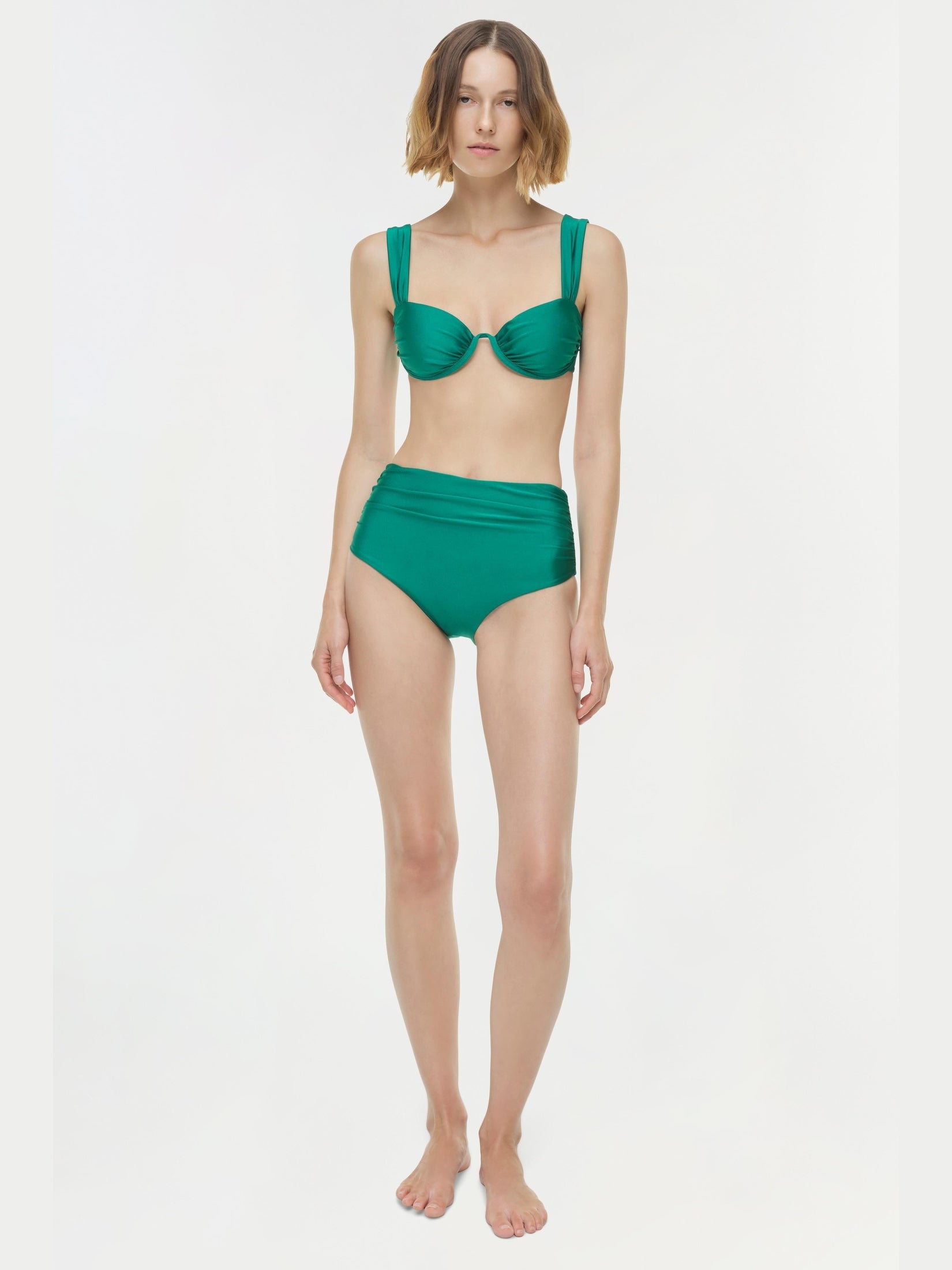 Teya high waisted ruched bikini bottom
