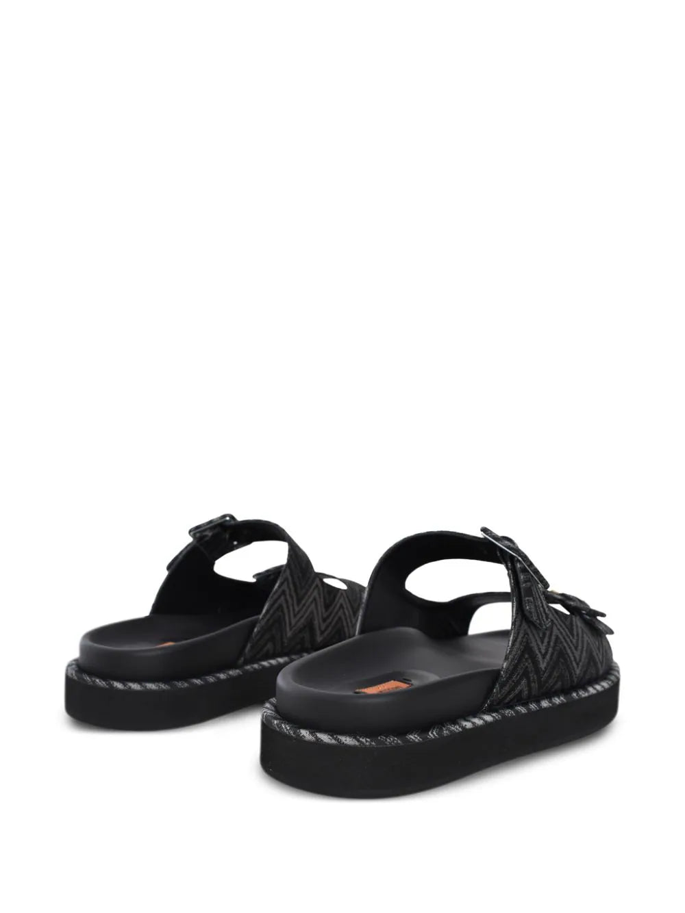 CLEA SANDAL FABRIC WAVE SMOKE BLACK SHEARLING