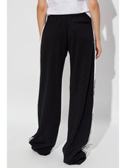 LACE BAND TRACK PANTS BLACK - WHITE