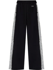 LACE BAND TRACK PANTS BLACK - WHITE