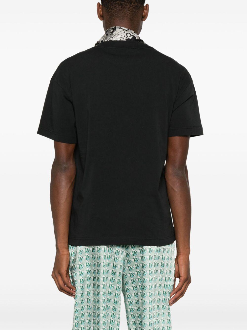 Curved logo tee black black
