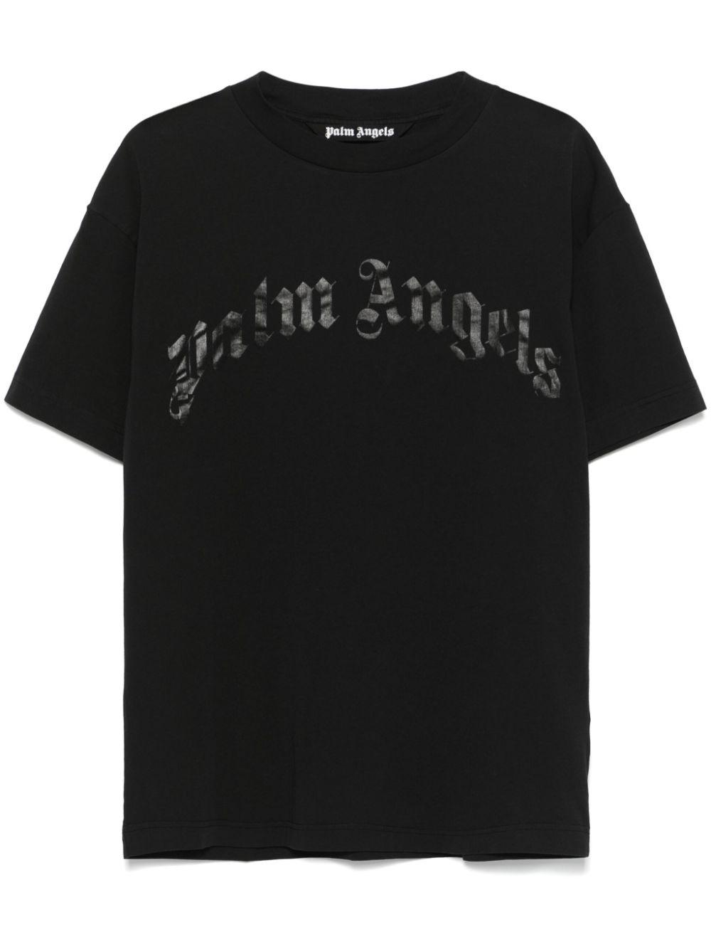 Curved logo tee black black