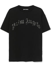 Curved logo tee black black