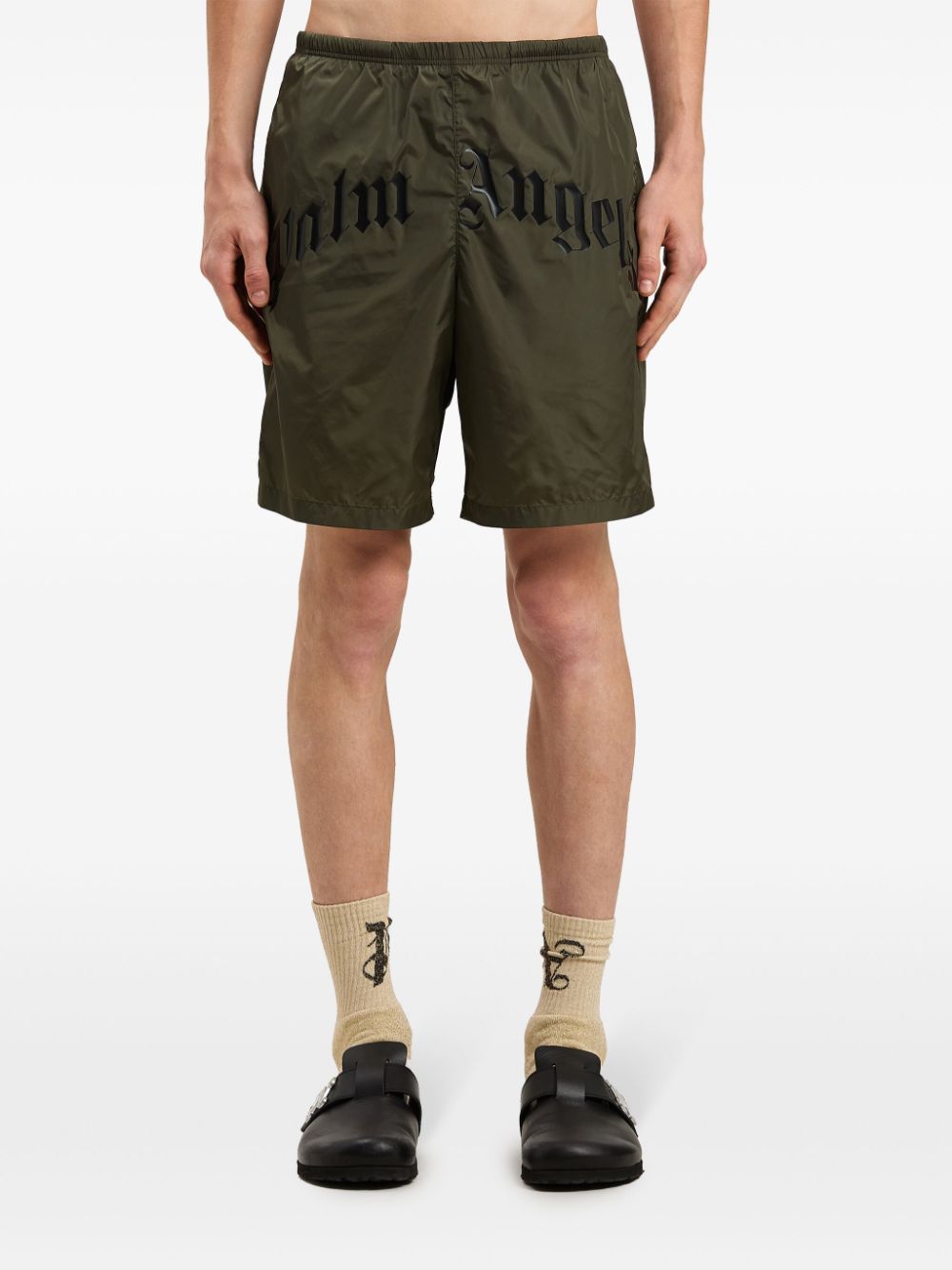 CURVED LOGO SWIMSHORTS MILITARY GREEN