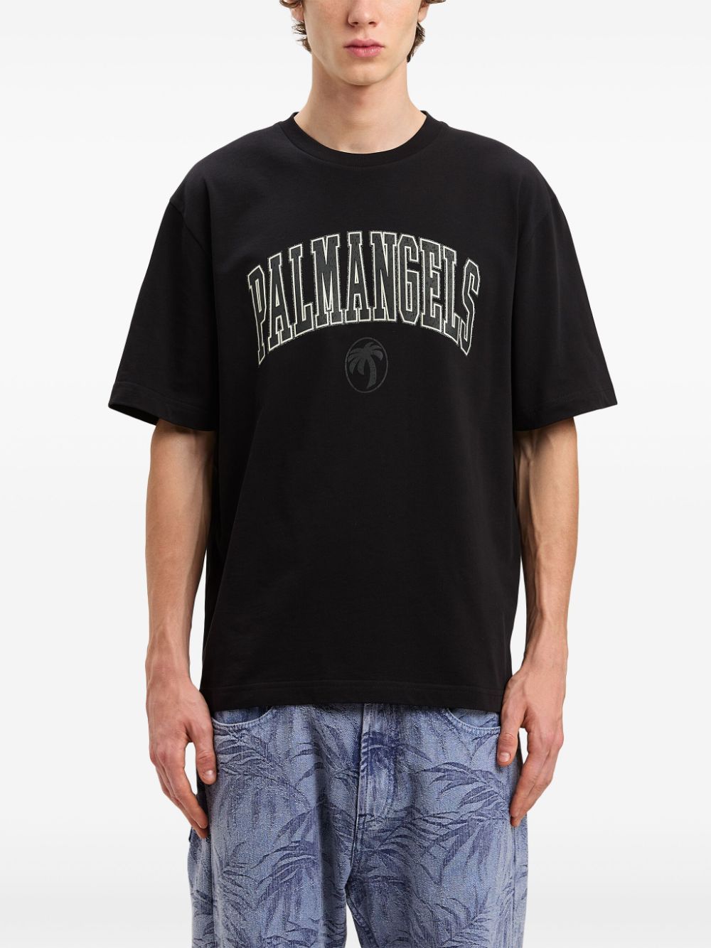 COLLEGE PALM SLIM TEE BLACK VINTAGE BL