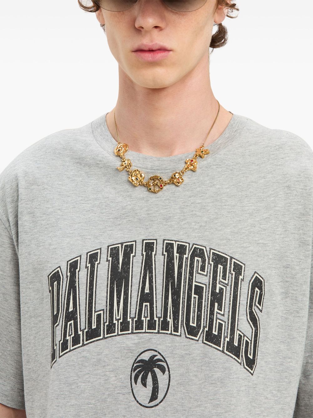 COLLEGE PALM SLIM TEE GREY MELANGE BLA