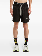 LOGO TRACK SWIMSHORTS BLACK OFF WHITE