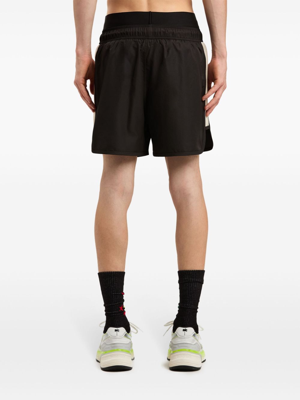 LOGO TRACK SWIMSHORTS BLACK OFF WHITE