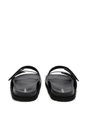 LOGO LEATHER SANDAL BLACK WHITE