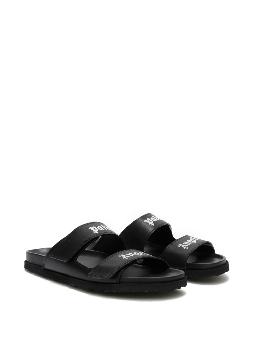 LOGO LEATHER SANDAL BLACK WHITE