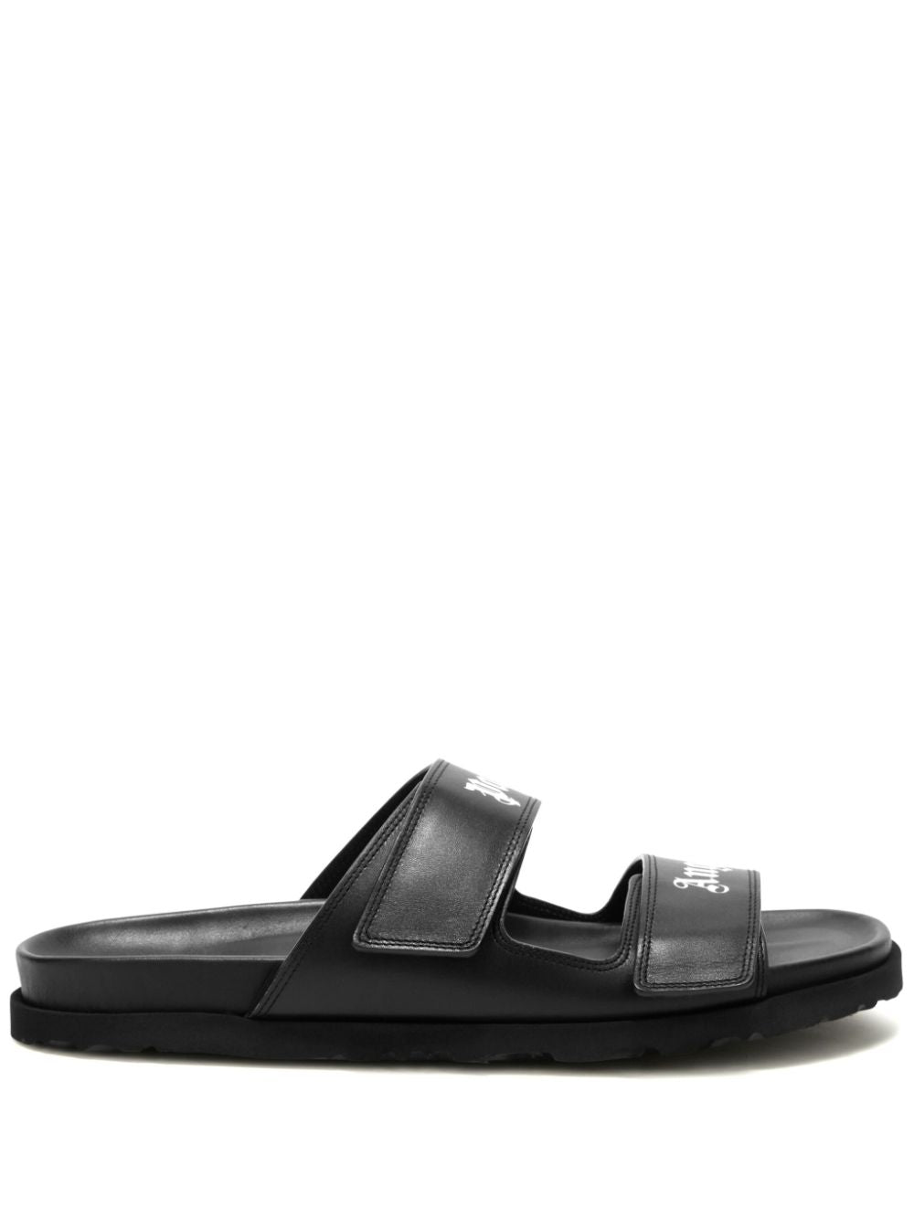 LOGO LEATHER SANDAL BLACK WHITE