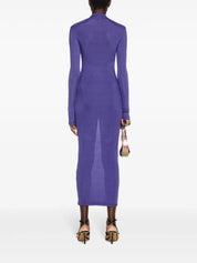 LIGHT RIB LONG DRESS DEEP BLUE WHITE