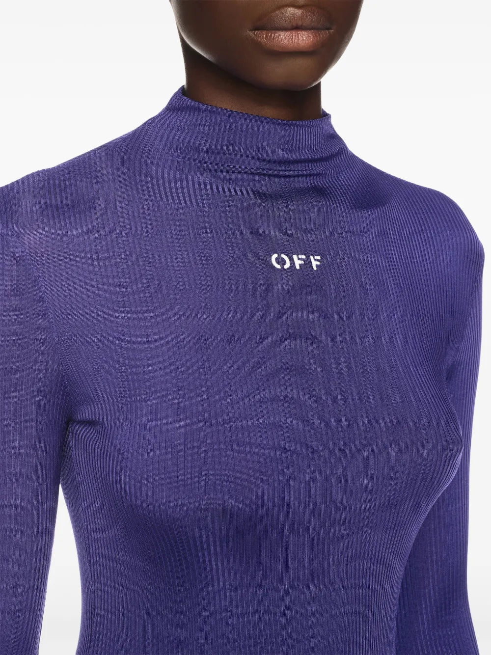 LIGHT RIB LONG DRESS DEEP BLUE WHITE