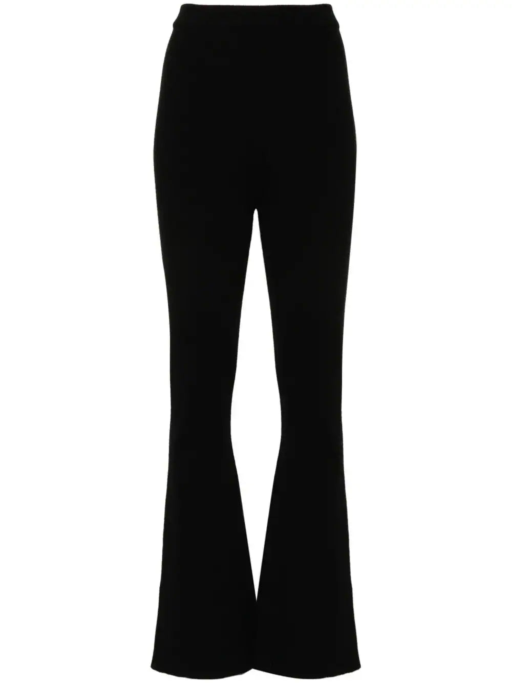 RIBBED FLARED PANTS IN BLACK