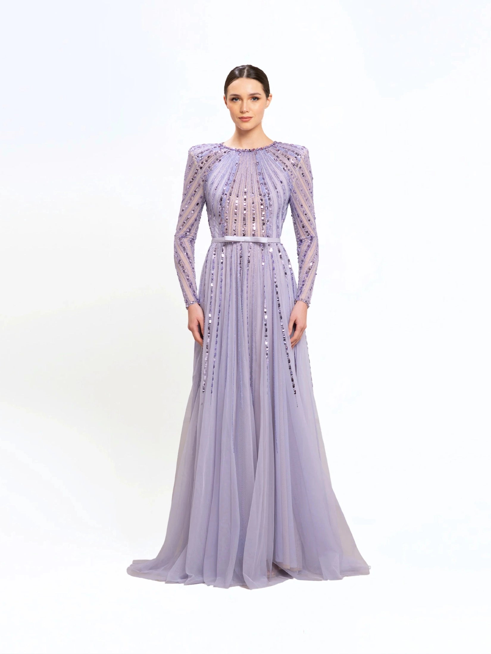 Beaded longsleeves dress