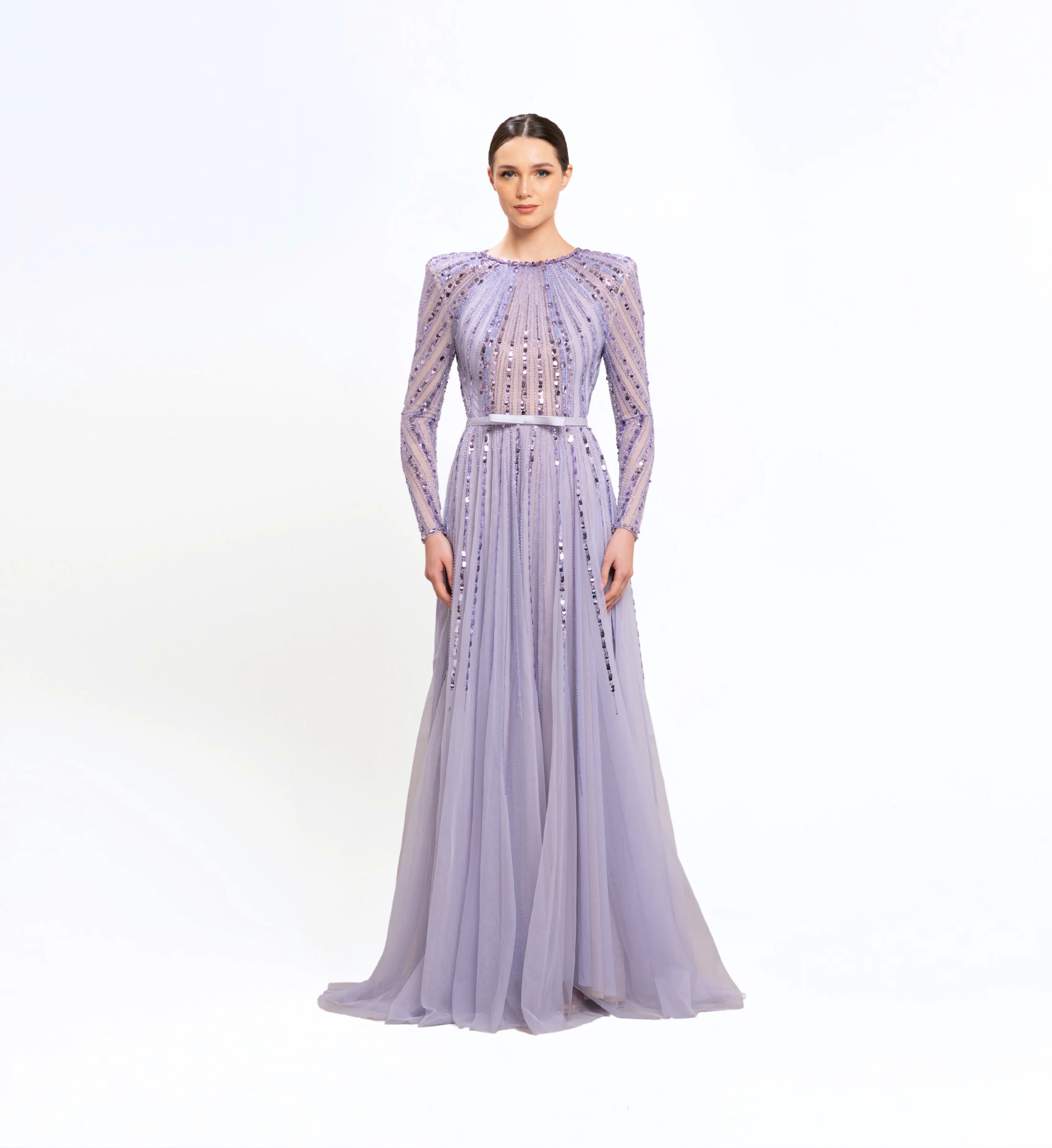 Beaded longsleeves dress