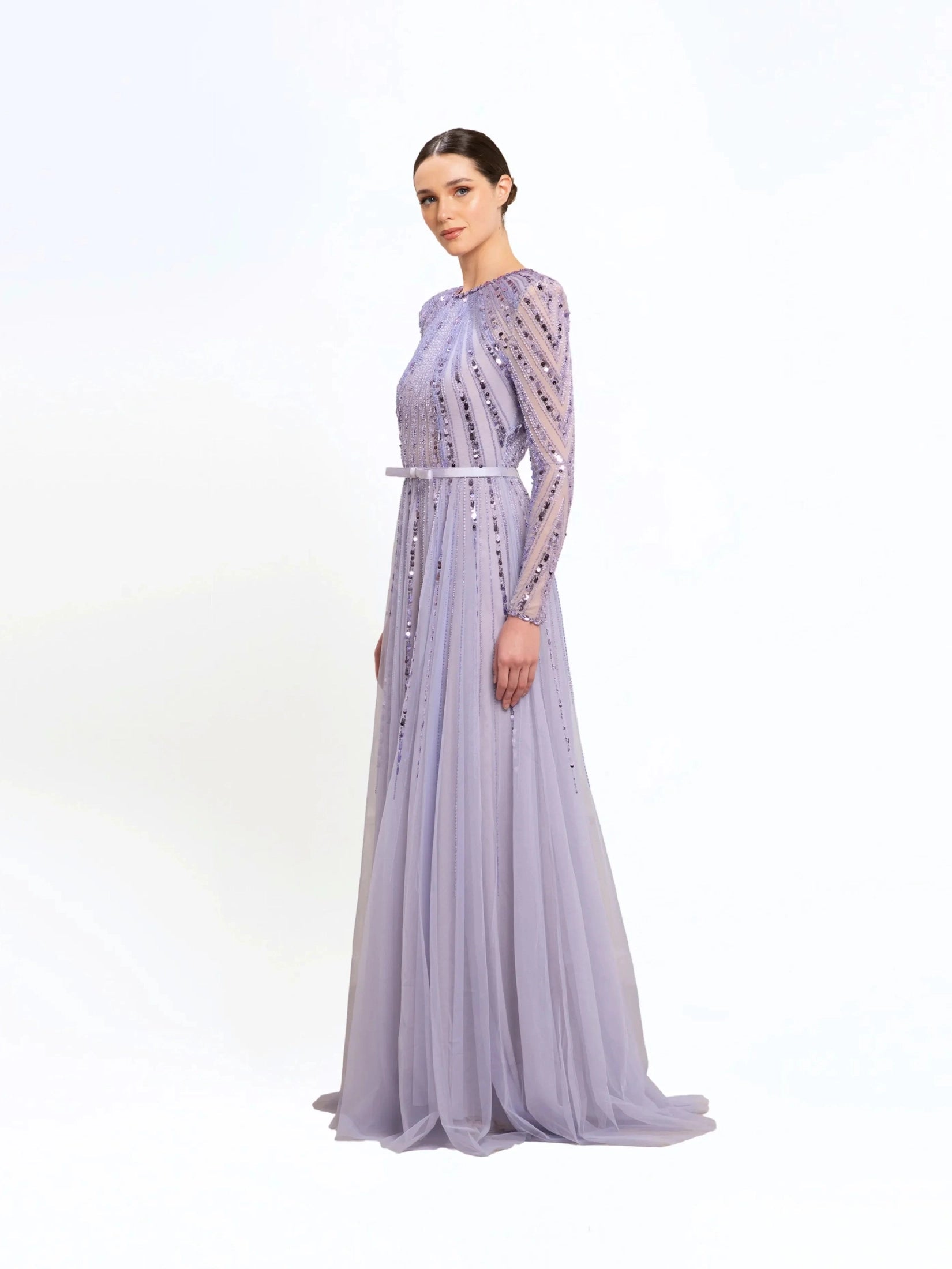 Beaded longsleeves dress