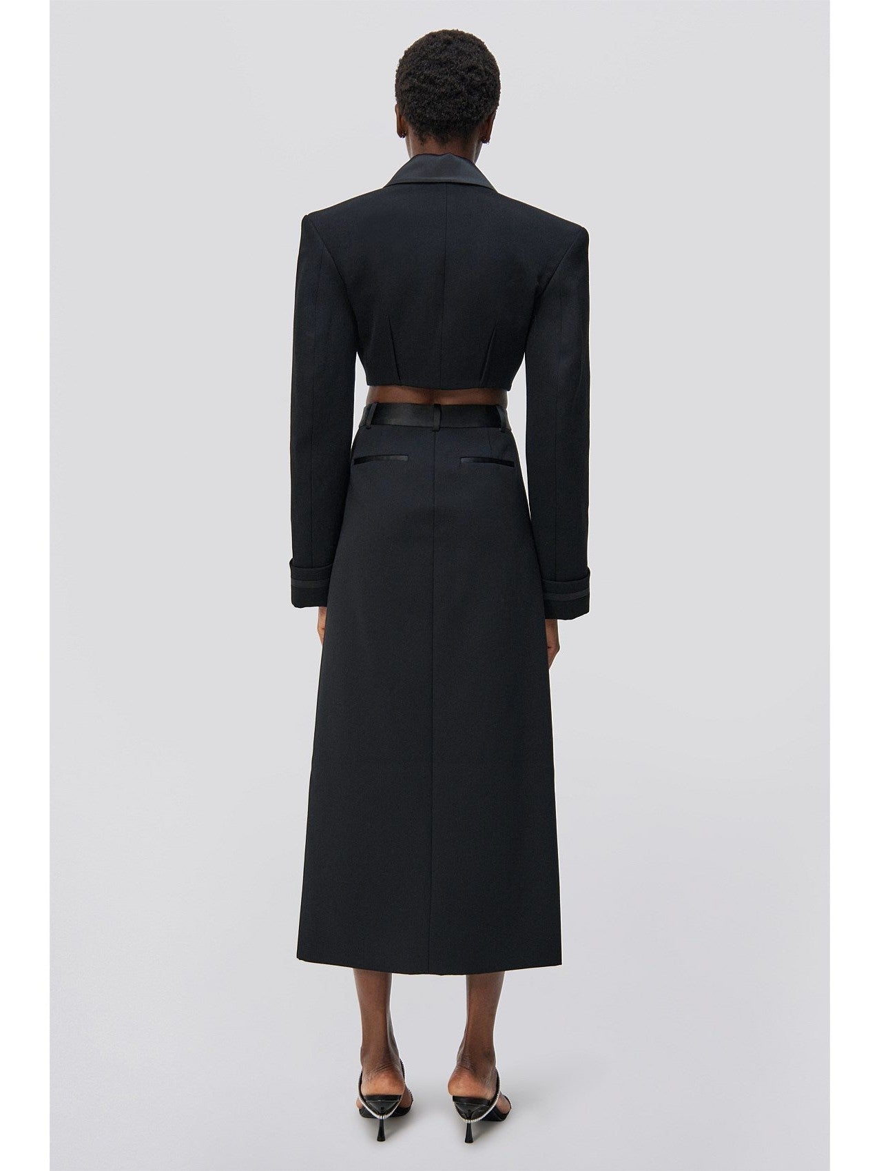 Clarisse satin combo overlap maxi skirt