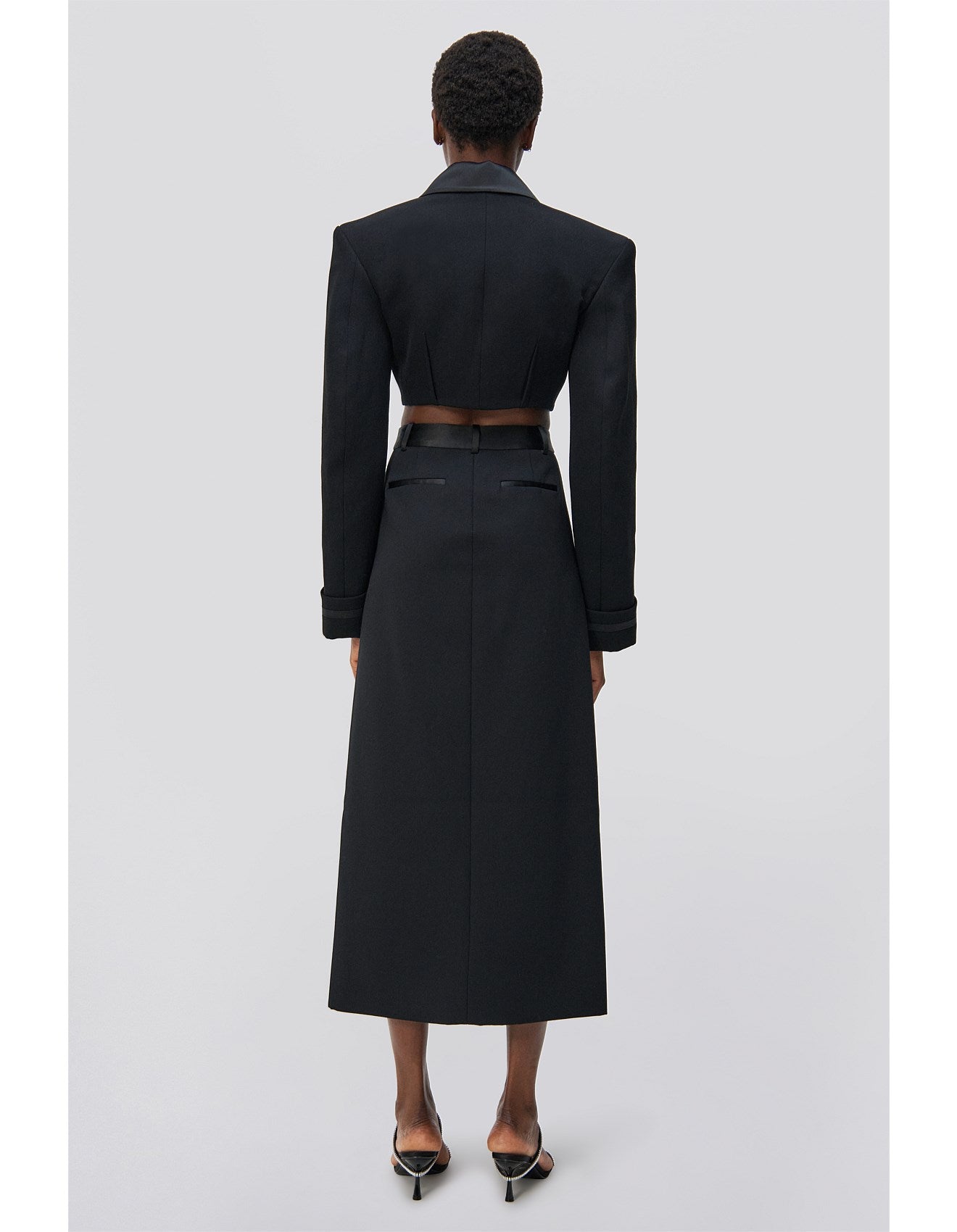 CLARISSE SATIN COMBO OVERLAP MAXI SKIRT