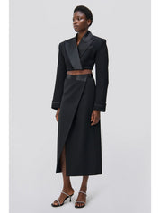 Clarisse satin combo overlap maxi skirt