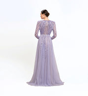Beaded longsleeves dress