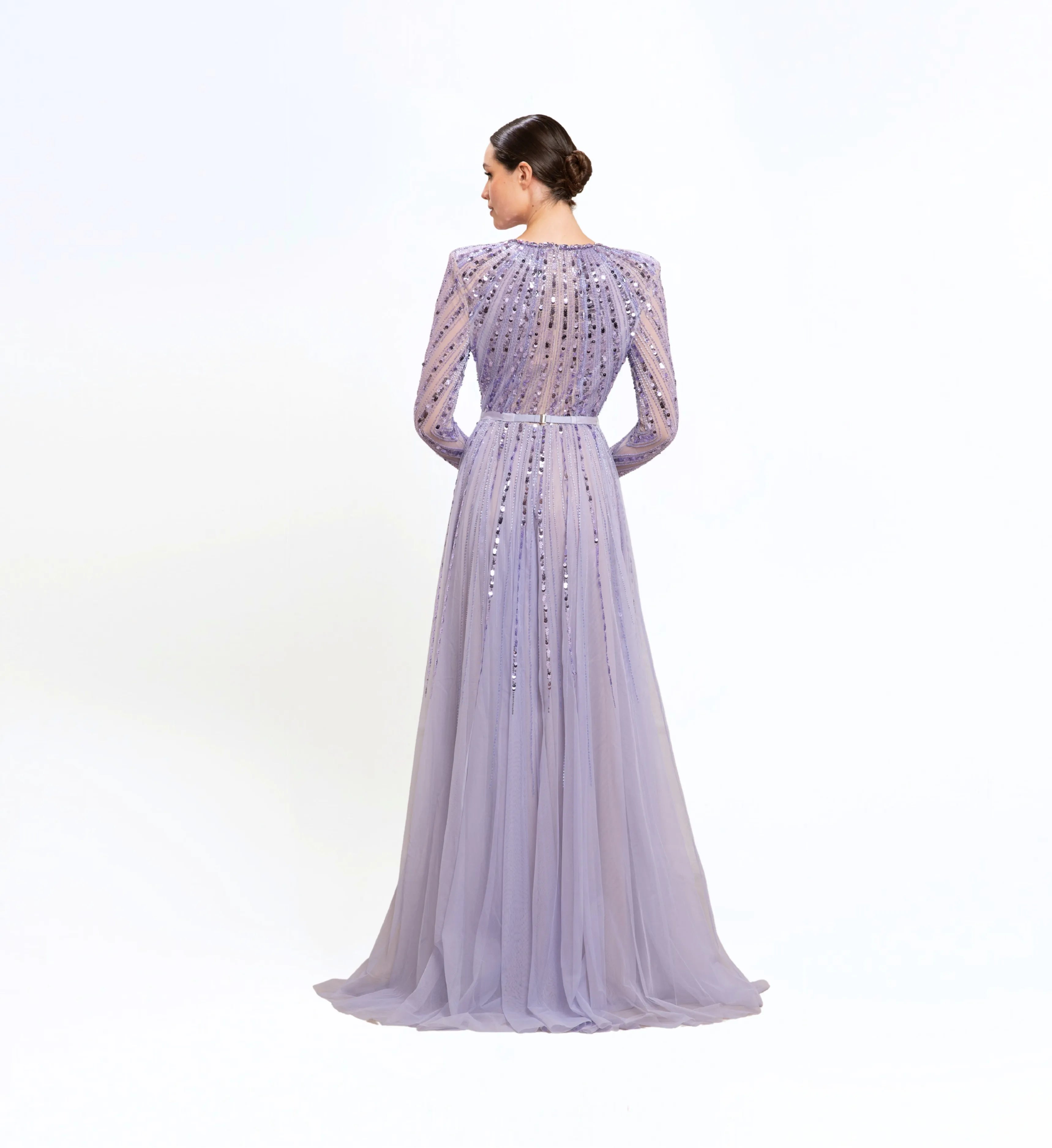 Beaded longsleeves dress