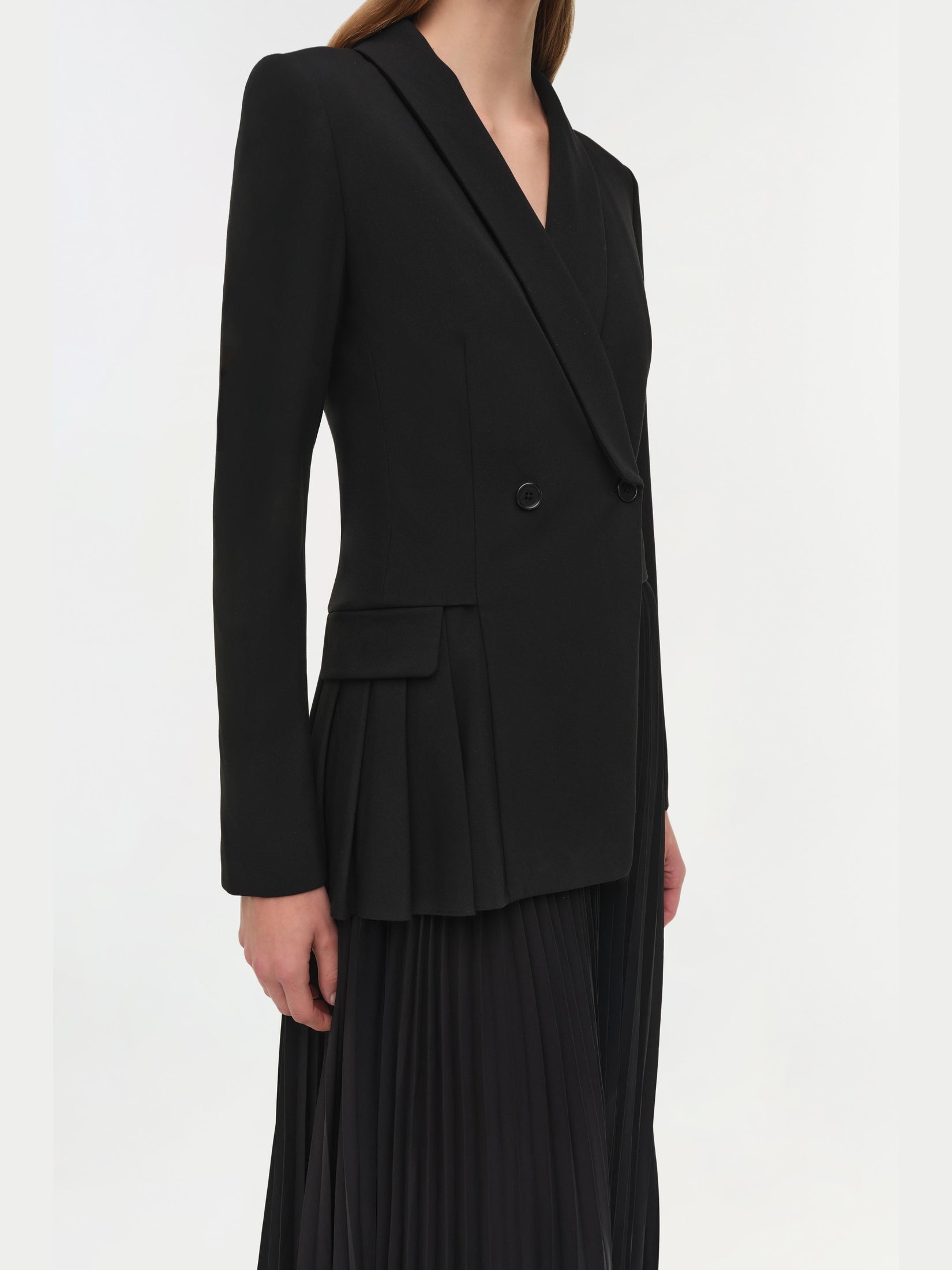 Alexandra Pleated Blazer Midi Dress