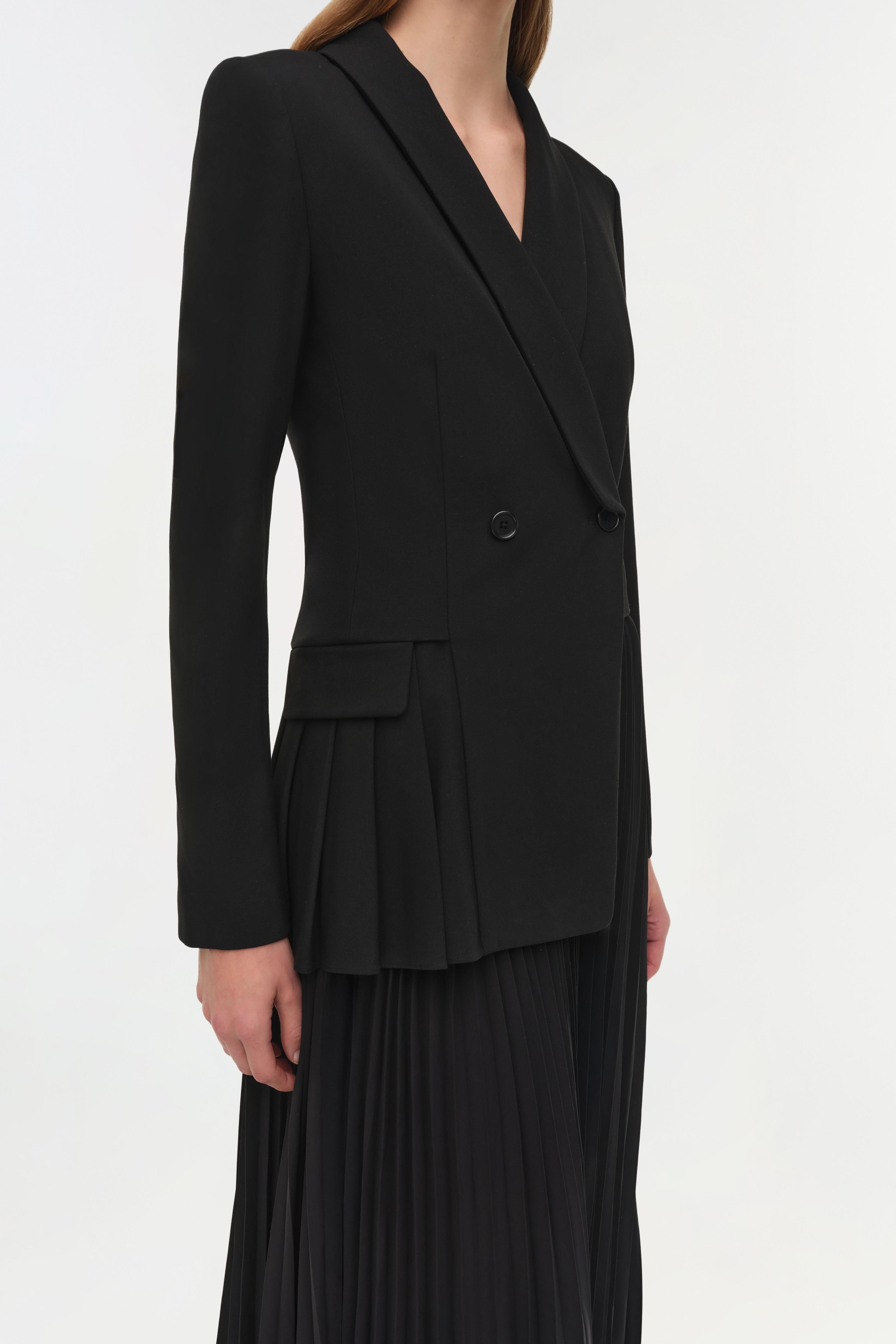 Alexandra Pleated Blazer Midi Dress