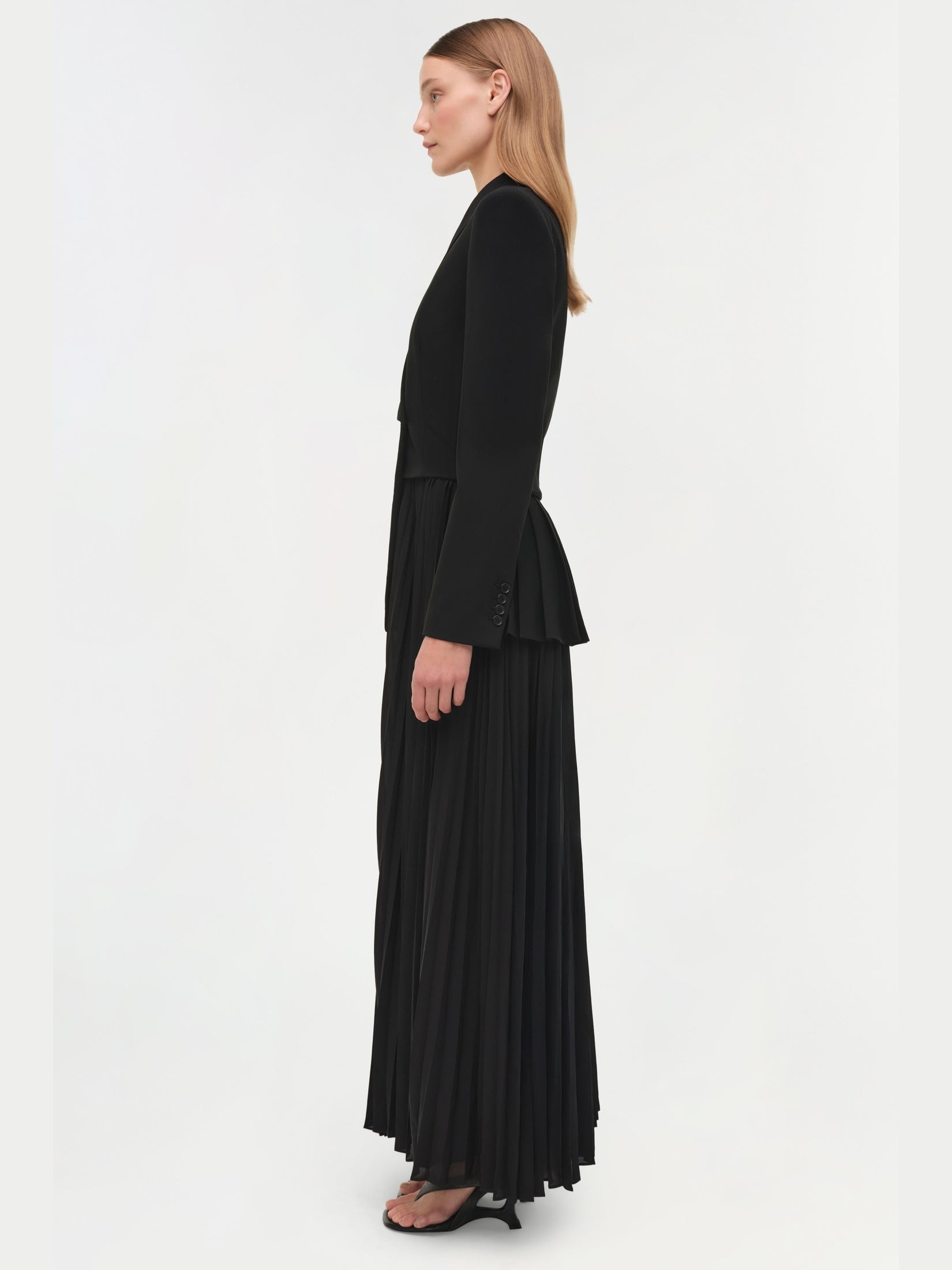 Alexandra Pleated Blazer Midi Dress