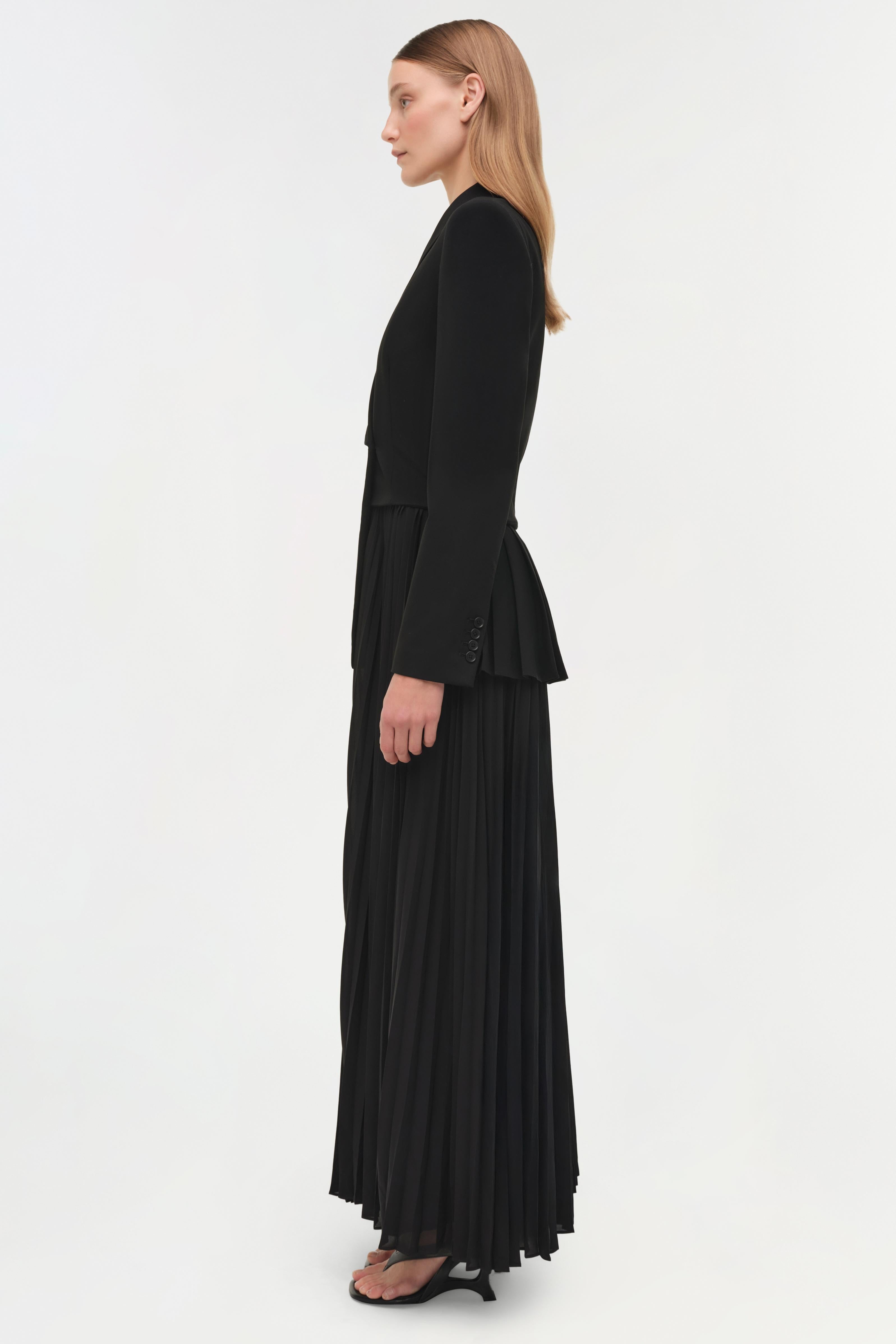Alexandra Pleated Blazer Midi Dress