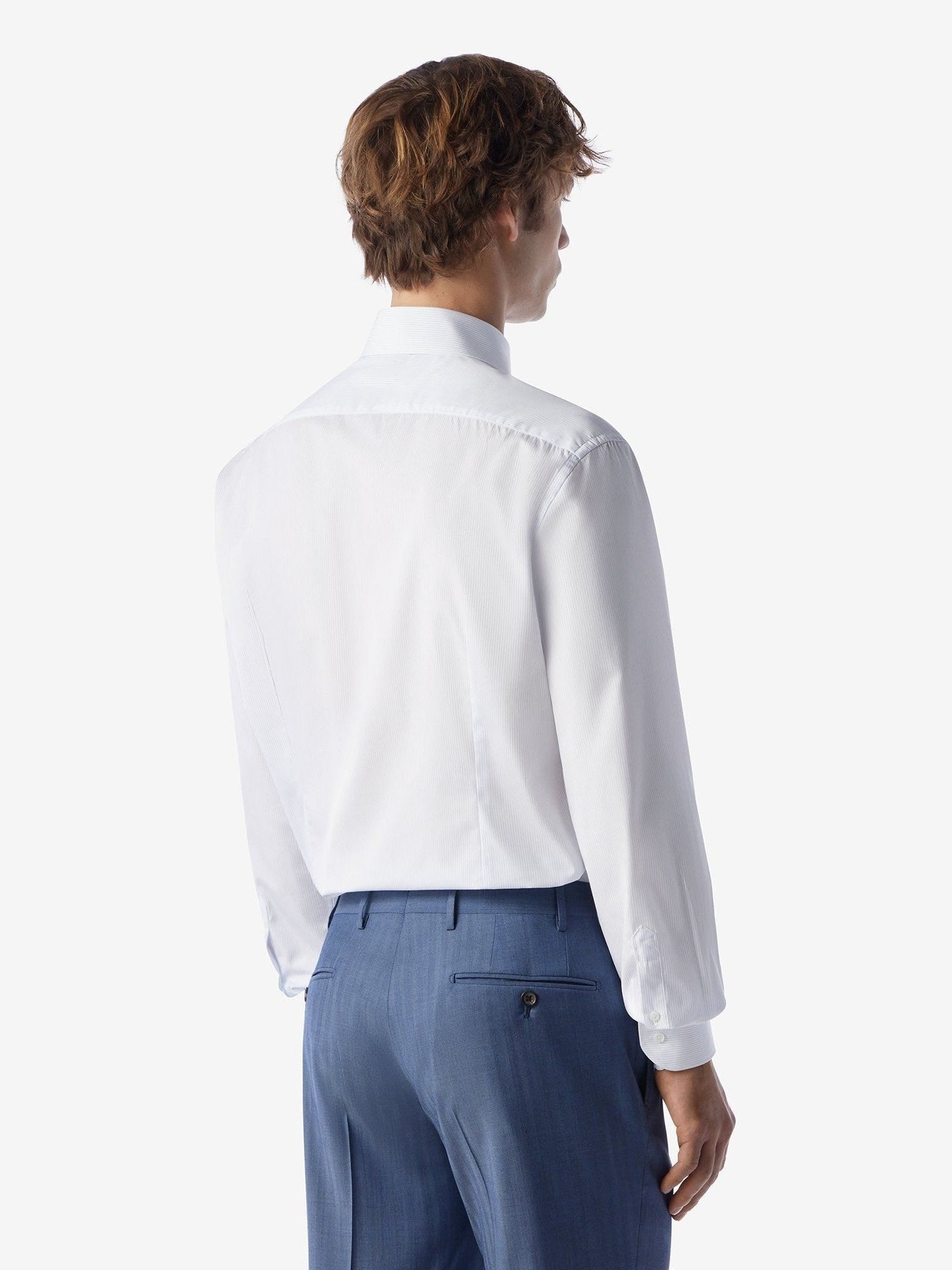 Cotton shirt with white stripes