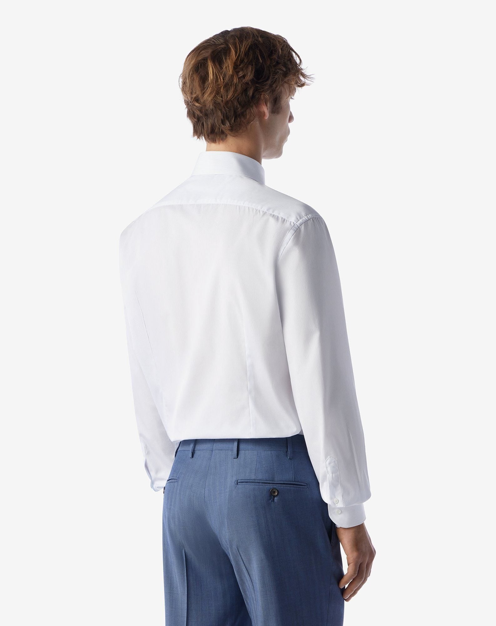 Cotton shirt with white stripes