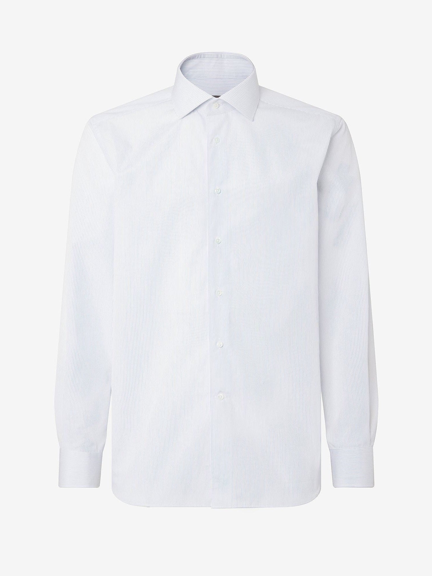 Cotton shirt with white stripes