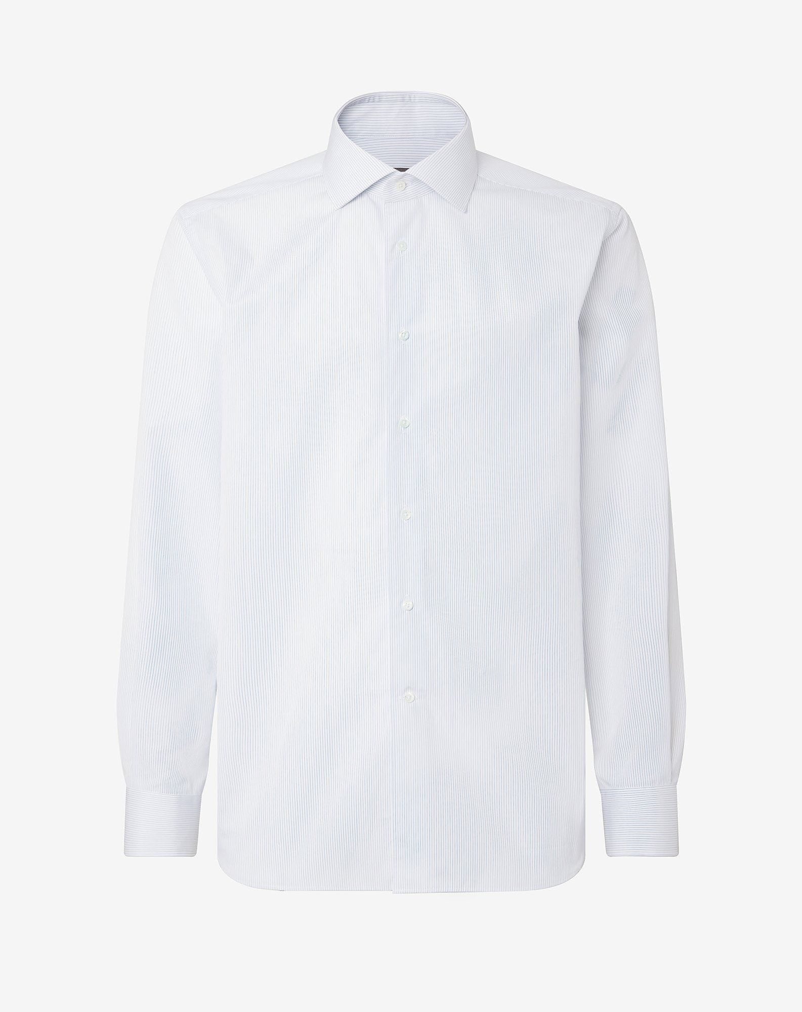 Cotton shirt with white stripes