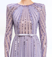 Beaded longsleeves dress
