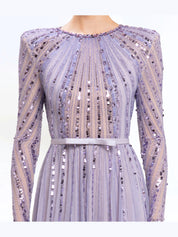 Beaded longsleeves dress