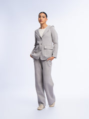 Fitted hooded blazer