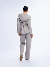 Fitted hooded blazer