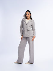 Fitted hooded blazer
