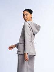 Fitted hooded blazer