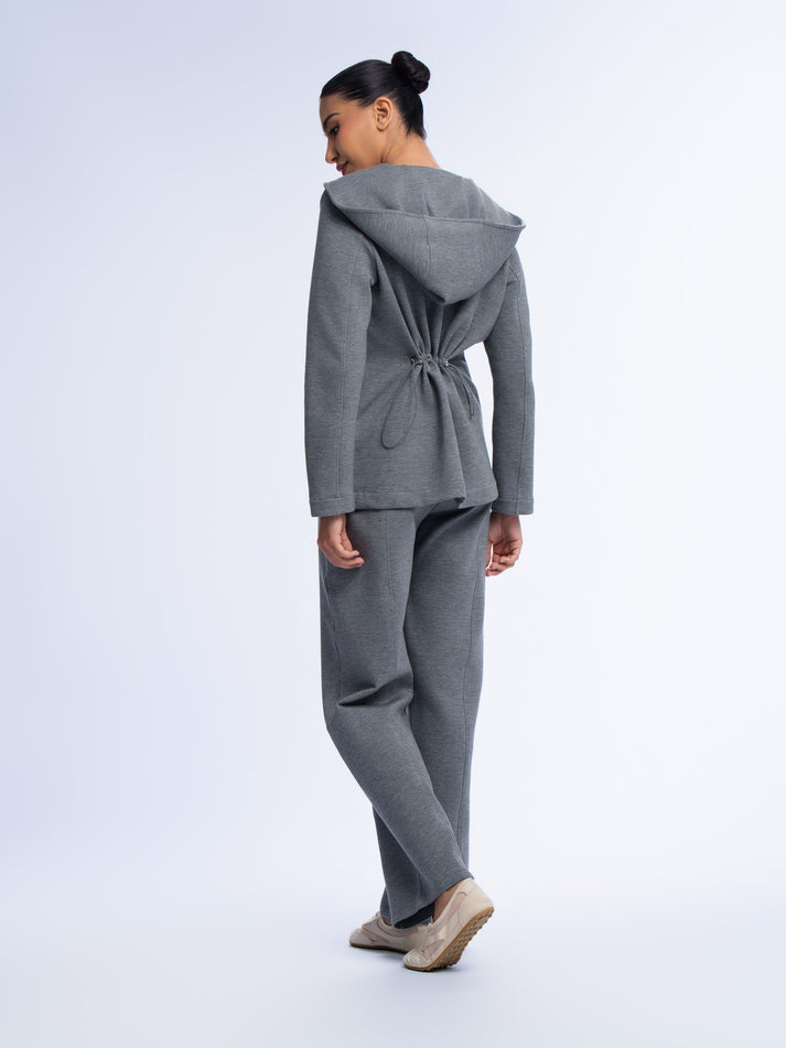 Fitted hooded blazer