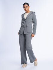 Fitted hooded blazer