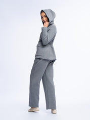 Fitted hooded blazer