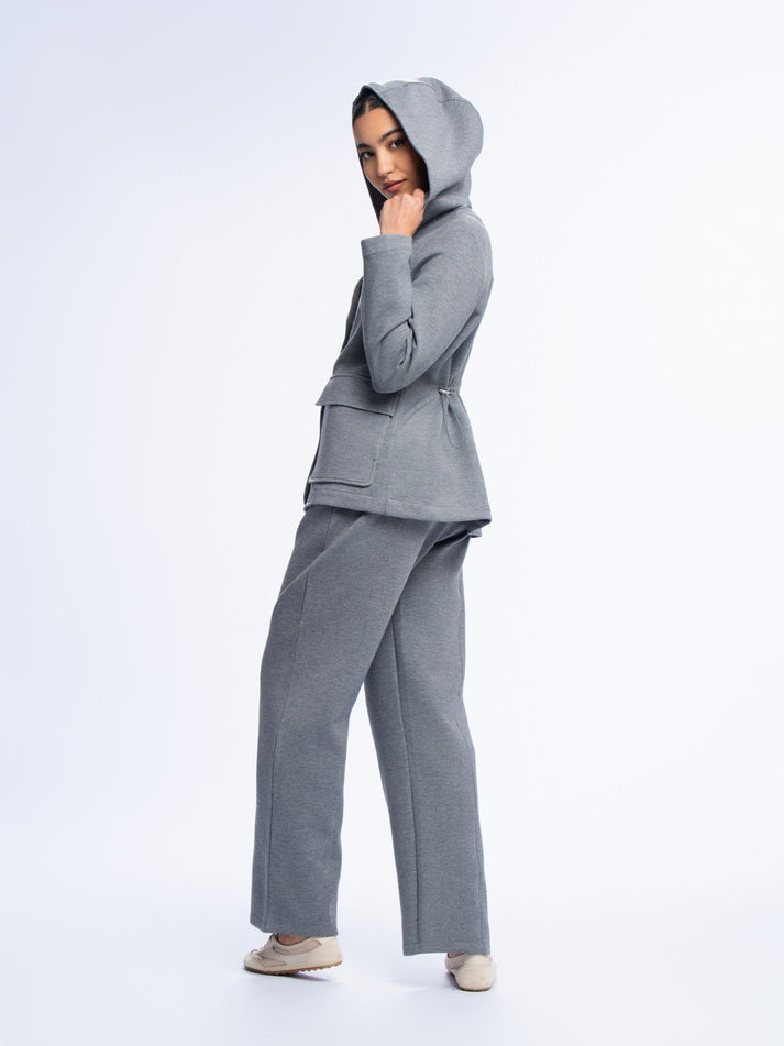 Fitted hooded blazer