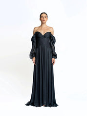 Puff sleeve maxi dress