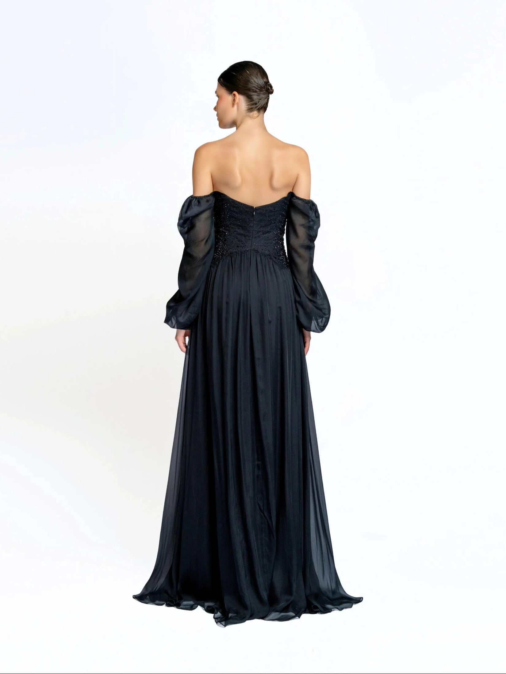 Puff sleeve maxi dress